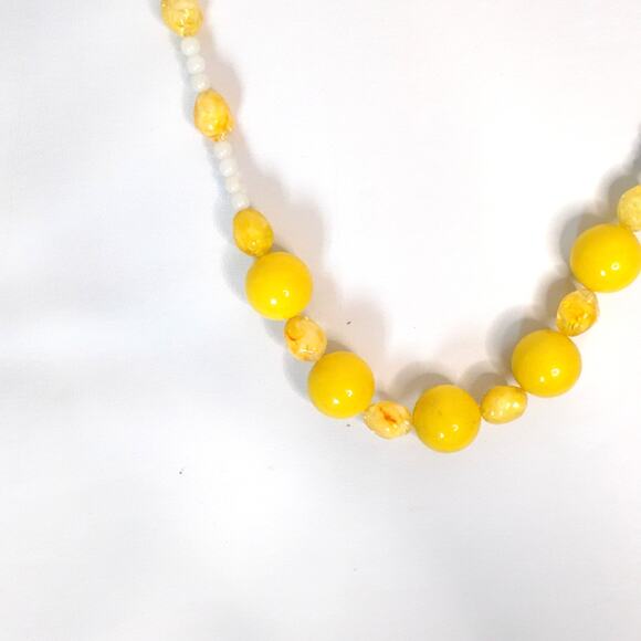 Stunning Infinity Yellow and White Orange Summer Necklace - Picture 2 of 4